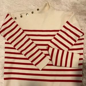 Maje shoulder button stripe wool sweater USED